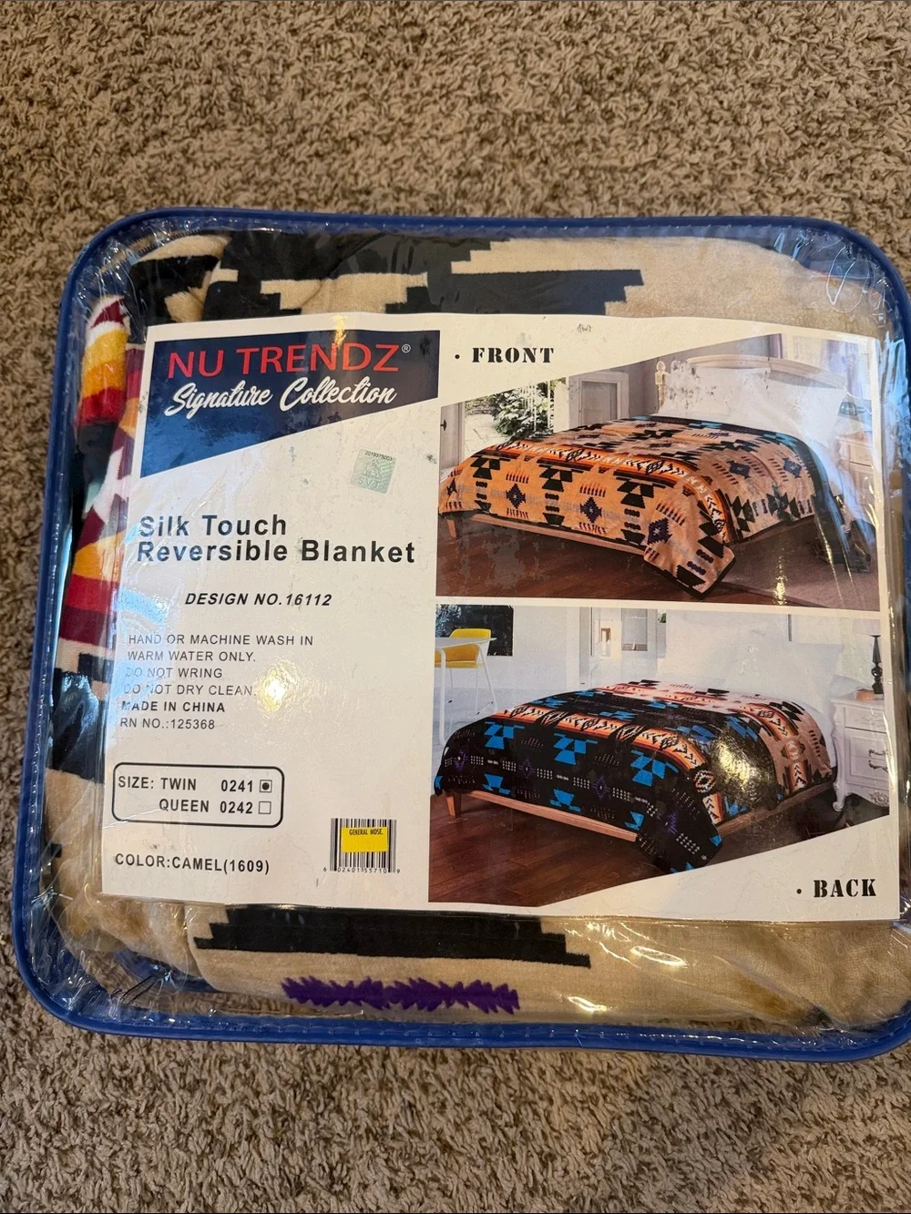 NU Trendz Navajo Design Southwest Print SilkTouch Reversible Comforter Twin/Full